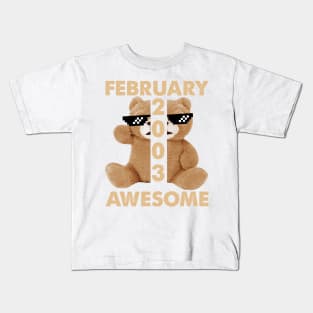 February 2003 Awesome Bear Cute Birthday Kids T-Shirt